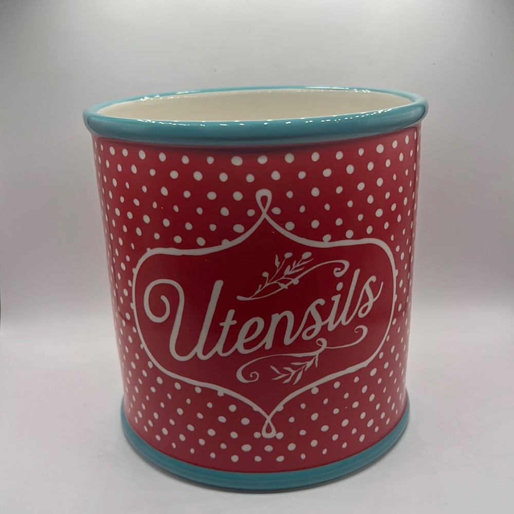 The Pioneer Woman Polka Dot Utensil Crock
